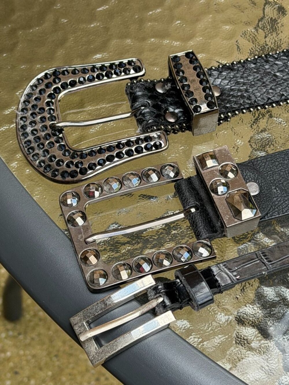 3 BLING BELTS!  Size XL Women's - Picture 2 of 6